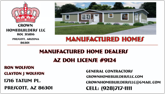 Crown Home Builders LLC Manufactured Home Dealership Prescott AZ 1716 Tatum Place AZ C12